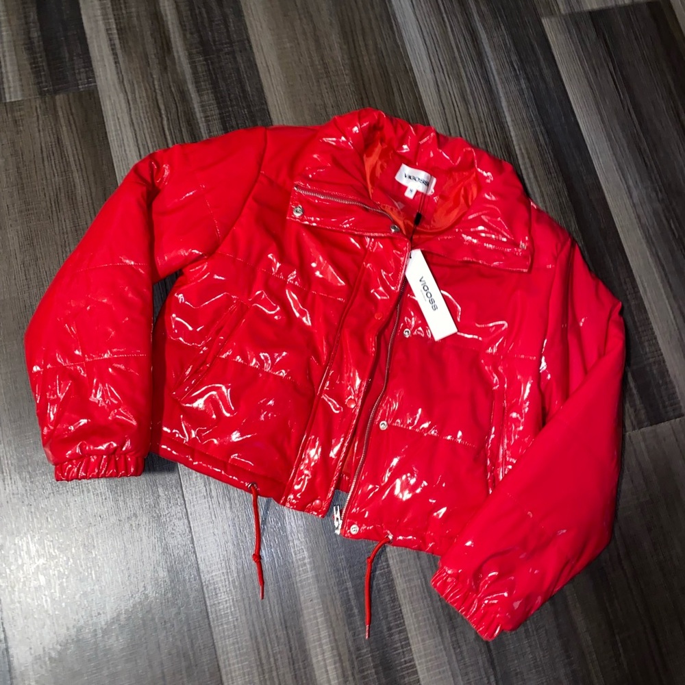 Vigoss Glossy Red Puffer Jacket - Picture 8 of 9